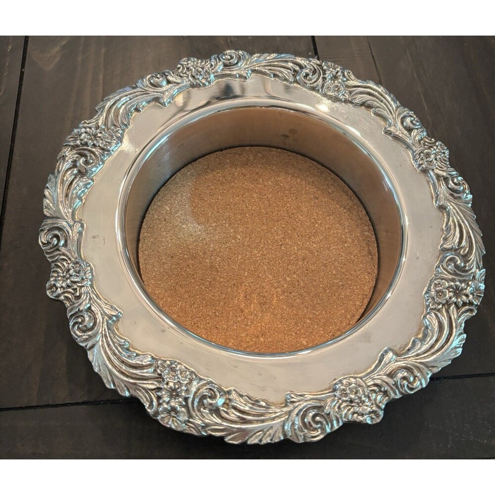 Vintage Sheffield Wine Bottle Coaster Holder Silver Plated
